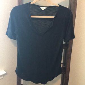 Madewell Split neck tee Black